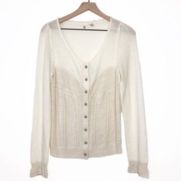 Anthropologie Knitted and knotted wool blend feminine cardigan - Picture 12 of 12